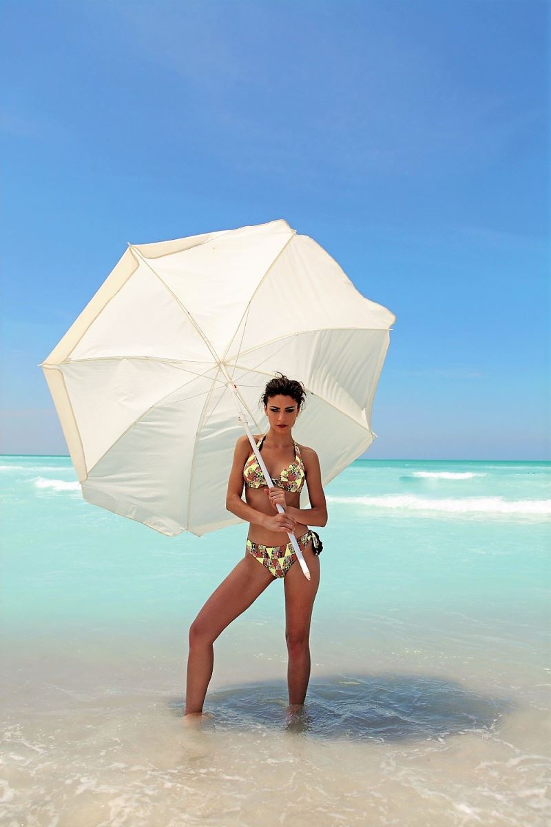 bikini giallo pastello- marrone caramel